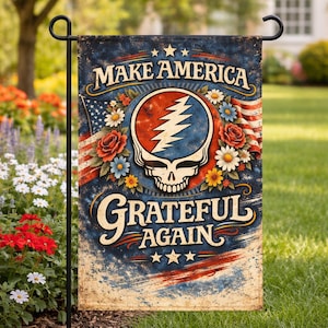 Make America Grateful Again Garden Flag, Patriotic Garden Flag, Americana Porch Decor, USA Flag Decor, Fourth of July Decoration