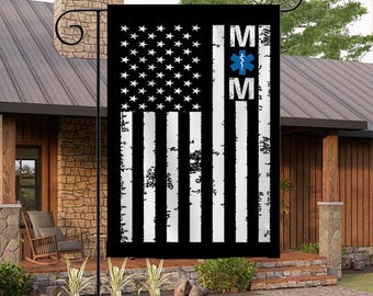 EMS Mom Flag, EMT Mom Garden Flag, First Responder Mom Gift, Star of Life Flag, Mother, EMT Family Yard Decor