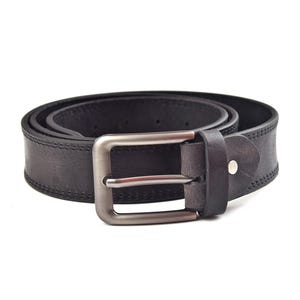 Leather Belt, Classic Black Handcrafted 100% Full Grain Belt for Casual Wear, Timeless Gift for Him