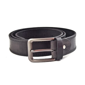 Men&#39;s leather belt Real Cowhide Belt vintage brown handmade belt for everyday wear