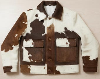 Hair on Hide Jacket for Men – Cowhide Western Leather Coat – Rugged Pony Skin