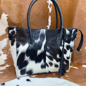 Tragetasche Rindsleder Hair-On Leder, große Damentasche im westlichen Stil, perfektes Geschenk für Sie