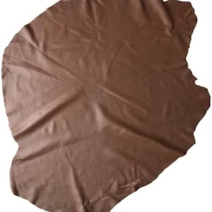Leather Lambskin Hide Brown , Soft Sheepskin Upholstery Fabric for DIY Home Decor