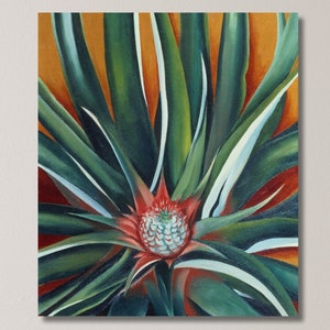 ジョージア・オキーフの緑の花の芽の絵画、ジョージア・オキーフの緑の花展、ジョージア・オキーフのアートワーク、オキーフの抽象芸術