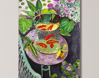 Hand Painted Henri Matisse Goldfish Painting Reproduction on