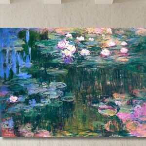 Claude Monet Water Lilies Oil Painting Prints Art, Claude Monet Artwork, Claude Monet Wall Art, Claude Monet Exhibition, Claude Monet Canvas