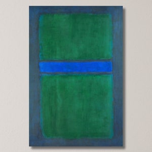 Mark Rothko Navy Blue And Green Painting, Mark Rothko Exhibition Art, Mark Rothko Canvas Poster, Mark Rothko Artwork, Mark Rothko Wall Decor