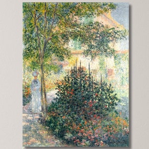 Camille Monet In The Garden At Argenteuil 1876 Oil Paintings Print, Claude Monet Wall Art, Claude Monet Artwork, Claude Monet Exhibition Art