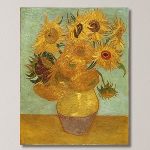 Vincent Van Gogh Sunflowers Oil Posters, Vincent Van Gogh Yellow Flowers in Vase Paintings, Vincent Van Gogh Canvas, Vincent Van Gogh Prints