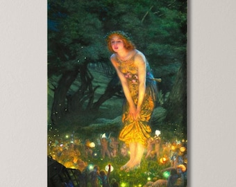 Light Oak Oval Wooden Framed Classic Picture, Edward Robert Hughes