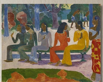 Ta Matete (We Shall Not Go to Market Today) Paul Gauguin Oil Painting, Paul Gauguin Artwork, Paul Gauguin Canvas Arts, Paul Gauguin Wall Art
