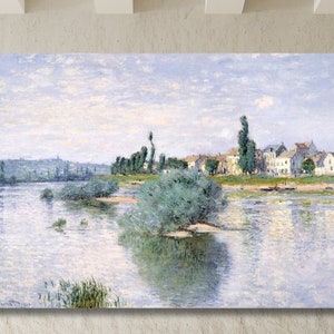 Claude Monet The Seine at Lavacourt 1878 Oil Paintings, Claude Monet Landscape Wall Art, Claude Monet Artwork, Claude Monet Exhibition Print