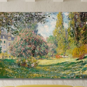 Claude Monet Landscape Garden in the Forest Painting, Claude Monet Landscape Wall Art, Claude Monet Artwork, Claude Monet Exhibition Print