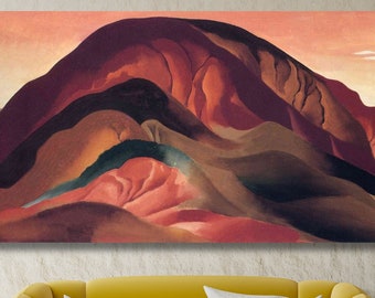 Georgia O'Keeffe Mountain Oil Painting Print, Georgia O'Keeffe Exhibition Poster, Georgia O'Keeffe Artwork Print, Georgia O'Keeffe Wall Arts