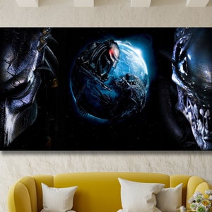 Alien vs Predator Movie Canvas Arts, Alien vs Predator Movie Posters, Alien vs Predator Wall Art, Movie Wall Decor Print Art, Man Cave Decor