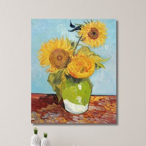 Vincent Van Gogh Yellow Flowers in Vase Oil Painting, Vincent Van Gogh Canvas, Vincent Van Gogh Sunflowers Oil Poster, Vincent Van Gogh Arts