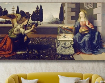 レオナルド ダ ヴィンチ トビアスと天使 巻かれた油絵 美術館品質の