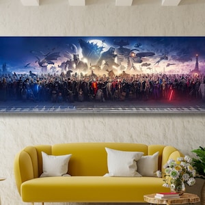 150 Movie Characters Posters Canvas Print, Blockbuster Fine Art Panorama Art, 150 Movie All Characters Prints, 150 Movie Characters Wall Art