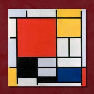 Piet Mondrian Place De La Concorde Oil Painting Wall Art, Neoplasticism Geometric Posters, Piet Mondrian Exhibition, Piet Mondrian Wall Arts