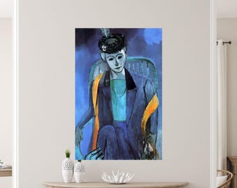 Ritratto della moglie dell'artista di Henri Matisse, dipinto a olio su tela, opera di Henri Matisse, mostra di opere di Henri Matisse, arte murale di Henri Matisse