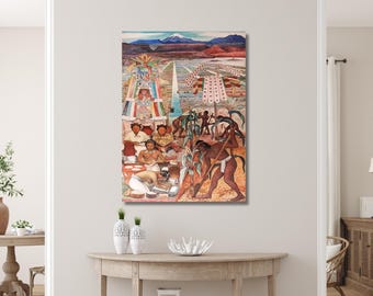 ディエゴ・リベラ「メキシコの歴史」キャンバスプリント：ストリート