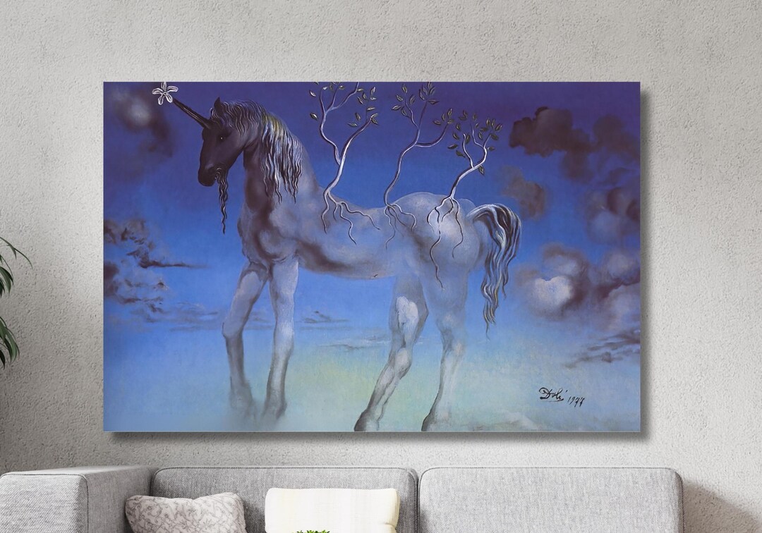 Salvador Dali Unicorn (horse King) Oil Paintings Prints, Salvador Dali ...