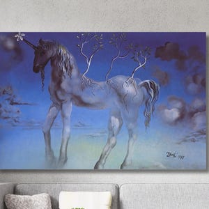 Salvador Dali Unicorn (Horse King) Oil Paintings Prints, Salvador Dali Artwork Wall Art, Salvador Dali Exhibitions, Salvador Dali Wall Arts