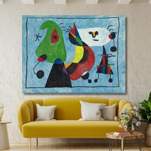 Joan Miro Abstract Oil Painting Print, Joan Miro Exhibition Print, Joan Miro Vintage Wall Art, Joan Miro Artwork Print, Joan Miro Canvas Art