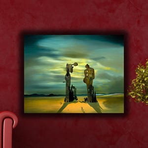 Archeological Reminiscence Millet&#39;s Angelus By Salvador Dali Oil Paintings, Salvador Dali Wall Art, Salvador Dali Artworks, Dali Canvas Arts
