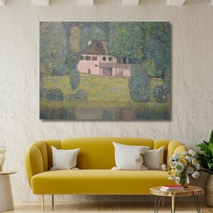La Pastiche &quot;Litzlberg am Attersee&quot; 1914 by Gustav Klimt Oil Painting, Gustav Klimt Artworks, Gustav Klimt Exhibition, Gustav Klimt Wall Art