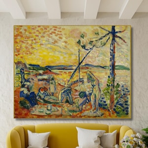 Luxury Calm and Pleasure by Henri Matisse 1905 Oil Paintings, Henri Matisse Exhibition, Henri Matisse Wall Art, Henri Matisse Artwork Canvas