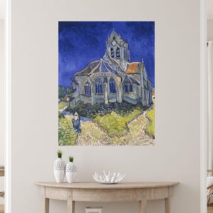 Vincent Van Gogh The Church in Auverssur Painting Prints, Vincent Van Gogh Artwork, Vincent Van Gogh Canvas Print, Vincent Van Gogh Wall Art