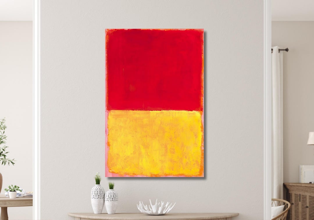 Mark Rothko Red and Yellow Oil Painting Print Art, Mark Rothko ...
