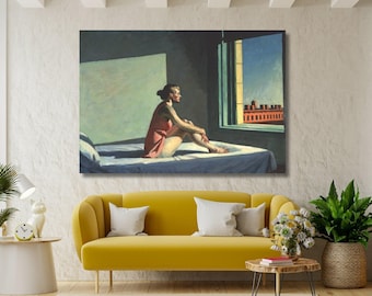 Edward Hopper Morning Sun olieverfschilderijprints, Edward Hopper muurdecoratie, Edward Hopper kunstwerken, Edward Hopper tentoonstelling, Edward Hopper canvas