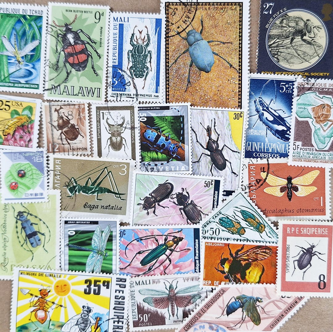 Insect-themed Postage Stamps - Etsy