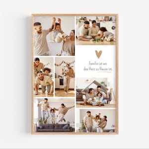 Familienposter Einzugsgeschenk Collage personalisiert Familienbild mit Foto Familie Geschenk Geburt Hochzeit Umzug Geburtstag Taufe