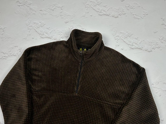 Cozy Barbour A260 Fleece Pullover Polartec Quarter-zip Brown