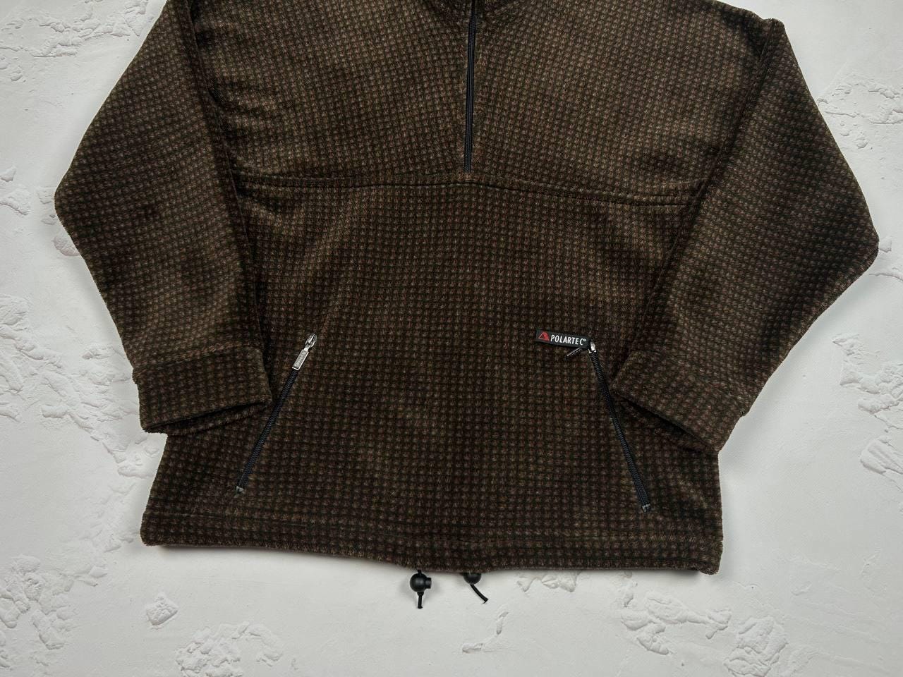 Cozy Barbour A260 Fleece Pullover Polartec Quarter-zip Brown
