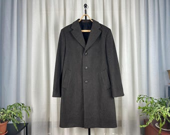 HUGO BOSS Wool & Cashmere Coat, 90s Mens Classic Overcoat