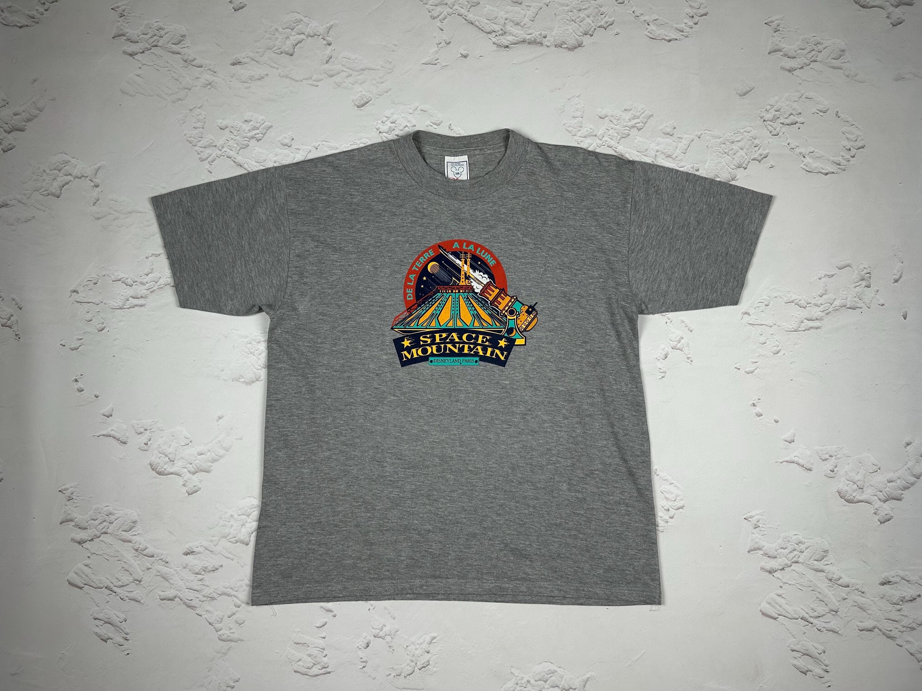 Vintage 90s Space Mountain Tee Disneyland Paris Cotton T-shirt