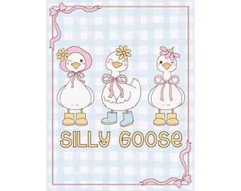 Silly Goose Nursery Print: Whimsical Kids Room Decor
