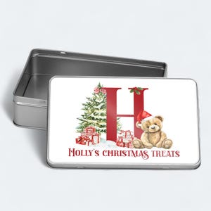 Weihnachtsleckerli-Dose Personalisierte, personalisierte Weihnachts-Leckerli-Dose - Festliche Aufbewahrungsbox mit individuellem Namen für Süßigkeiten, Kekse und Weihnachtsgeschenke