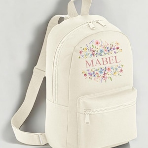 Girls Floral Personalised Backpack | Back To School | Rucksack | Girl Bag | Kids Rucksack | Personalised Bag | School Bag | Nursery Bag |