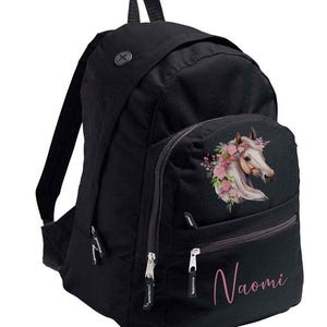 Personalised Horse Backpack | Custom Horse Rucksack | School Bag | Equestrian Gift Personalised | Gift For Horse Lovers | Girls Horse Bag