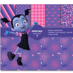 VAMPIRINA Set de cumpleaños y texturas para imprimir.