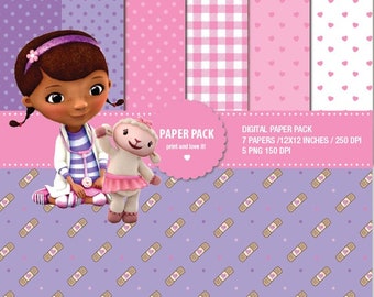 Princess Sofia Digital Paper Pack, Printable Clipart (Digital Download)