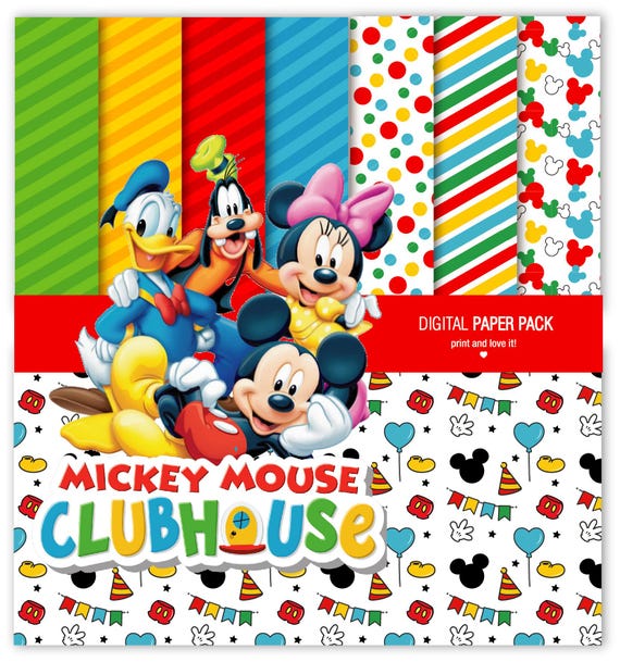 Mickey Mouse Club House. 12x12 hojas 200dpi scrapbooking + 4 PNG CLIPART