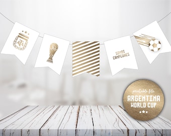 Argentina World Cup Banner. 2022 World Cup. Party Banner, Soccer, Football, Qatar, Printable, Instant Download