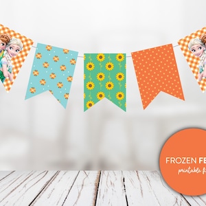 Banner de fiesta de fiebre congelada, guirnalda, descarga instantánea