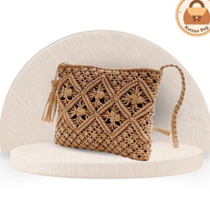 Sac latéral pour femme en corde de coton fait main